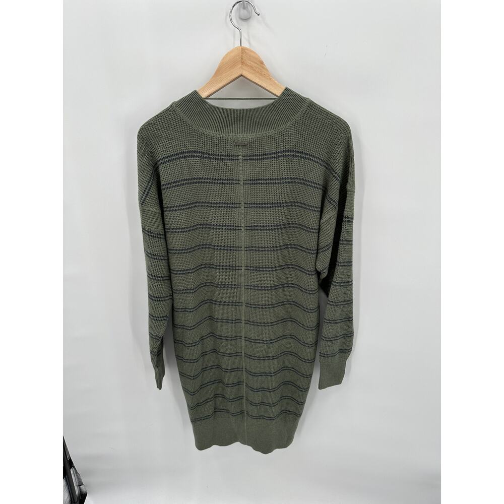 PRANA NWT Milani Henley Long Sleeve Sweater Dress in Kale Green Stripe // M - Picture 11 of 11